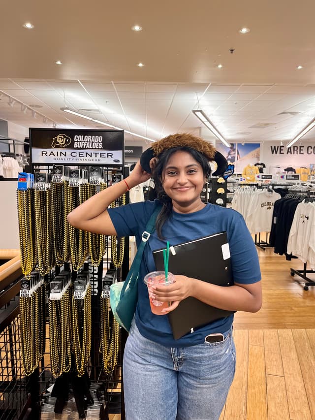 Sanjana at CU Boulder campus store