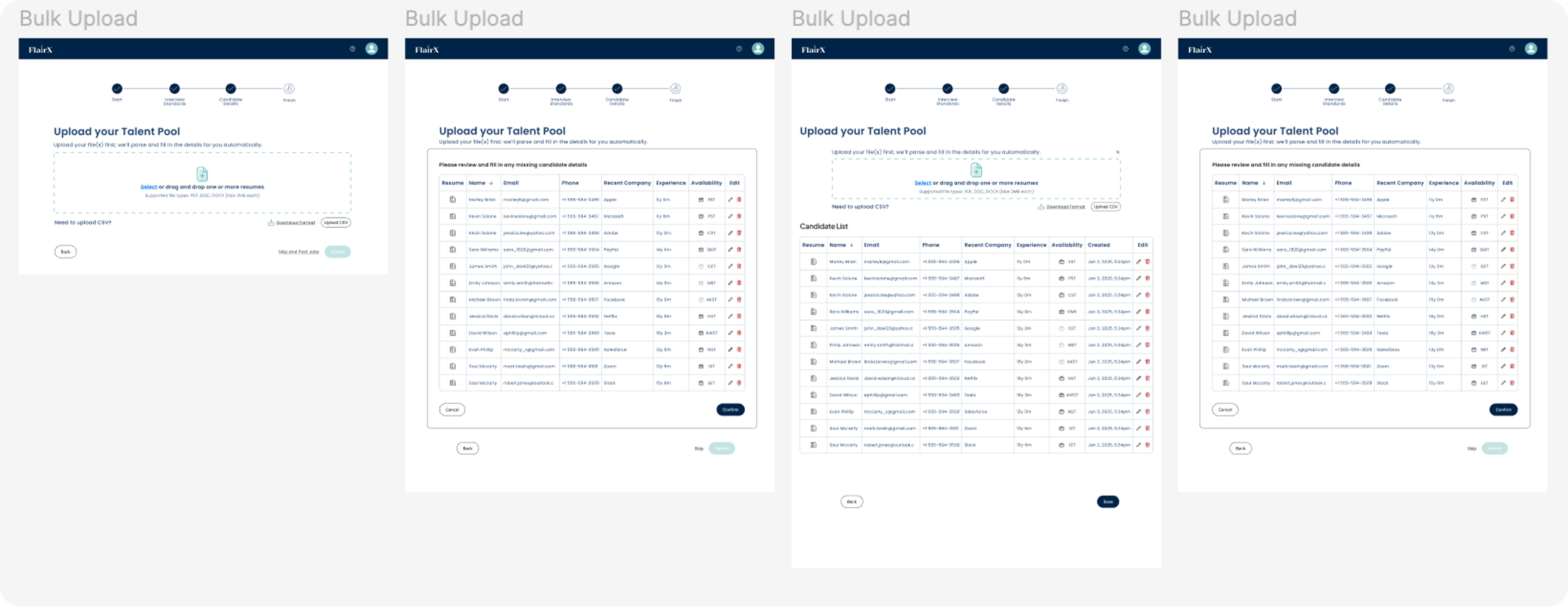 Bulk upload flow