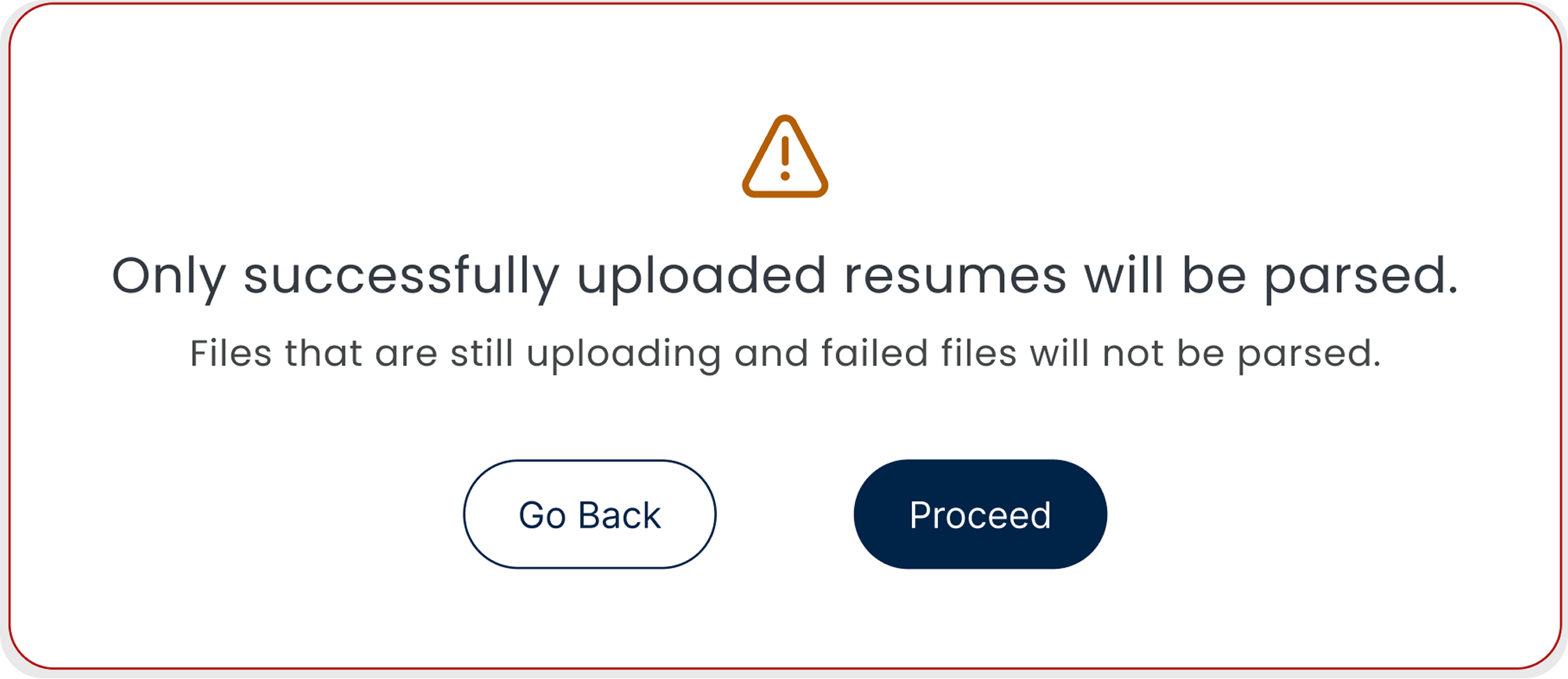 Failed files notice