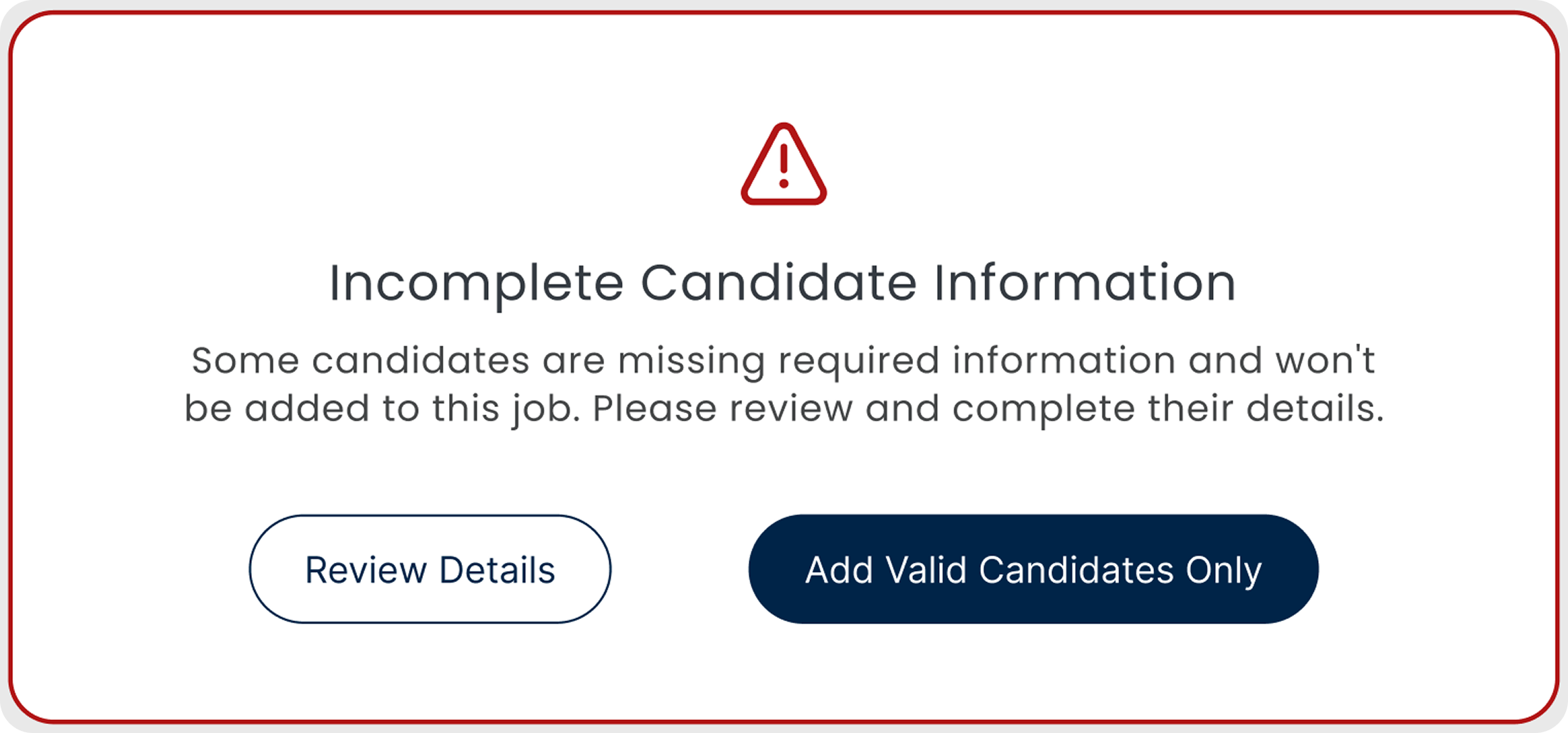 Required fields block