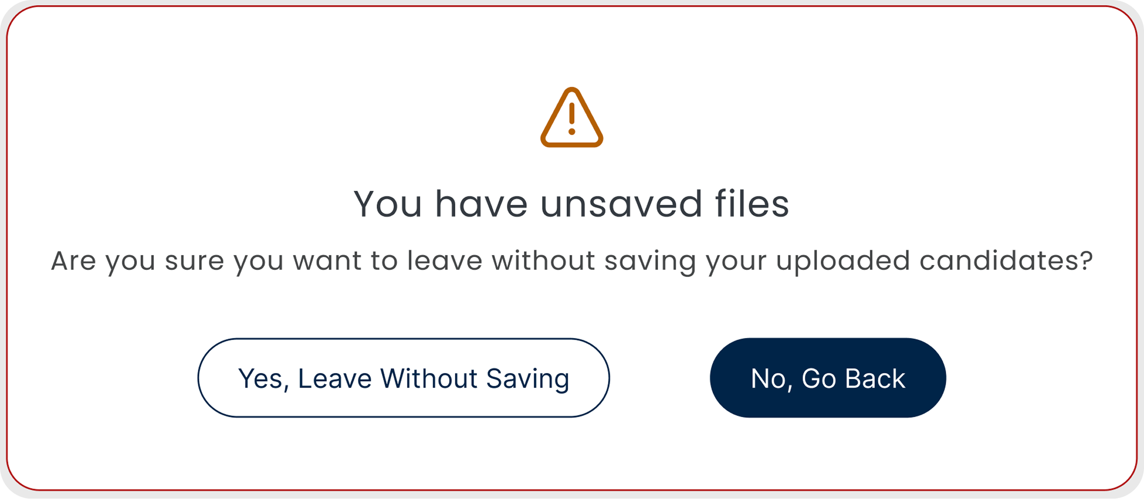 Unsaved files warning