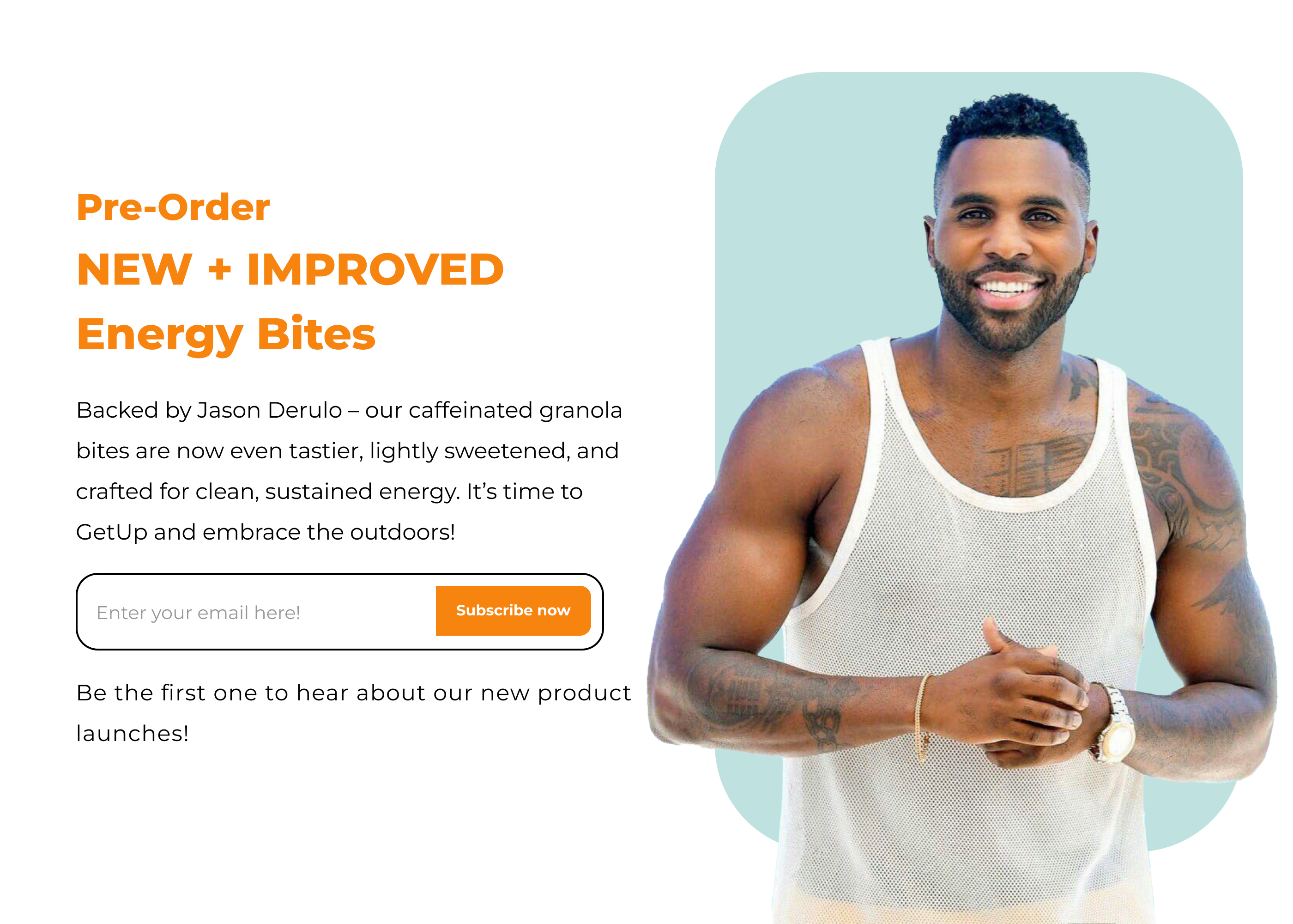 GetUp Energy Bites pre-order pop-up, final design